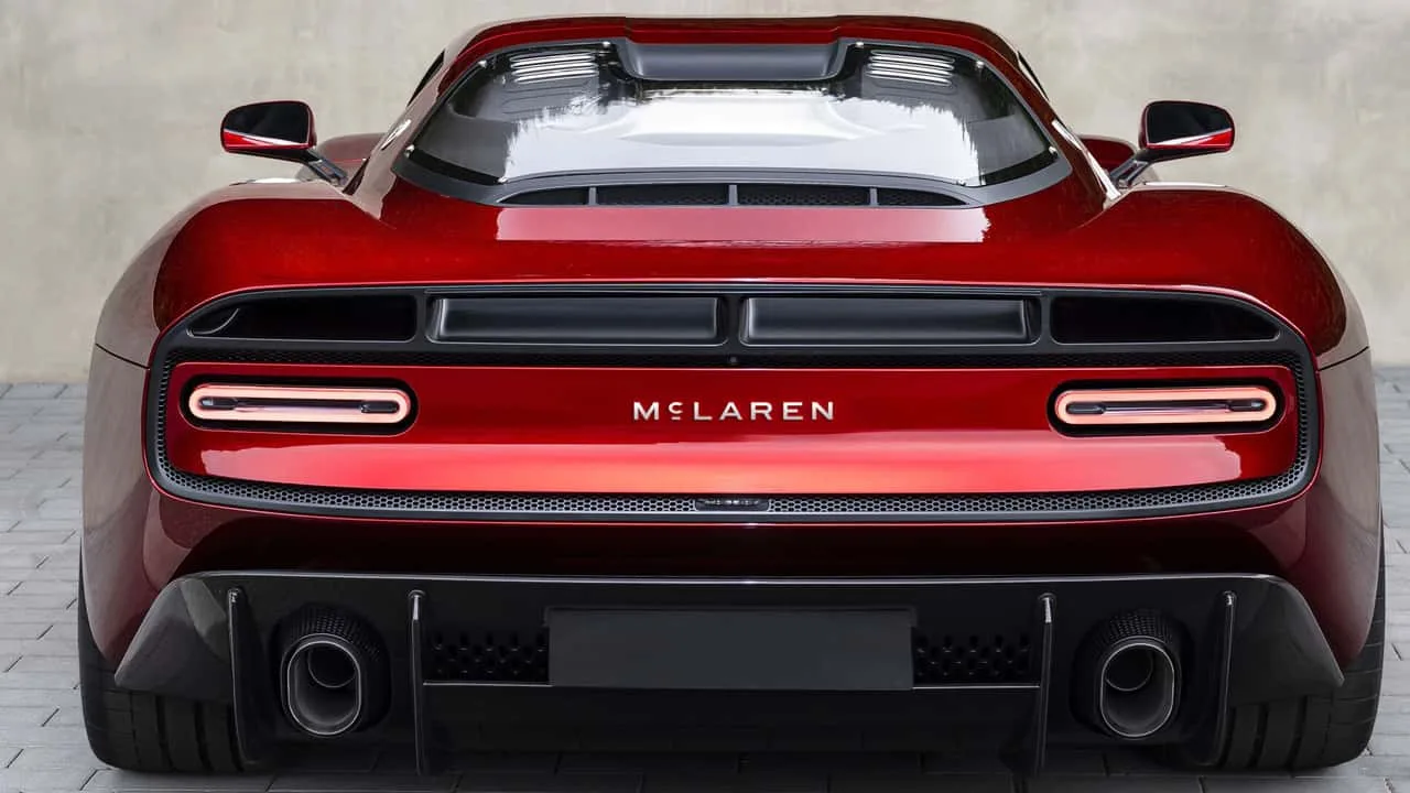 McLaren car displaying the automaker's refreshed Speedmark logo
