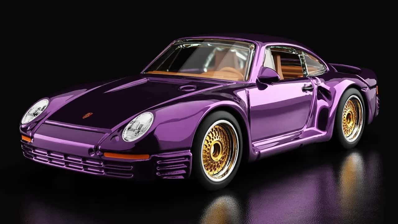 Purple Hot Wheels RLC Porsche 959 die-cast model