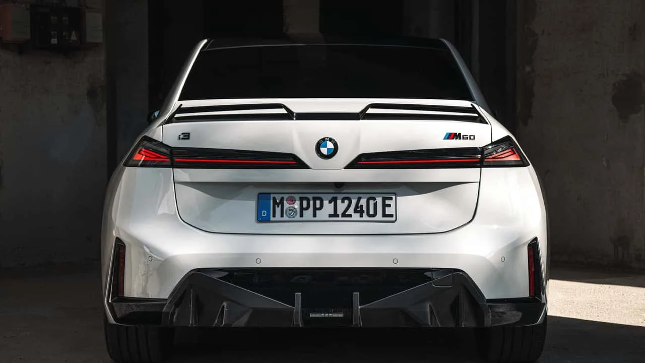 2027 BMW i3 M60 electric sedan with M Performance Parts in an official BMW photo