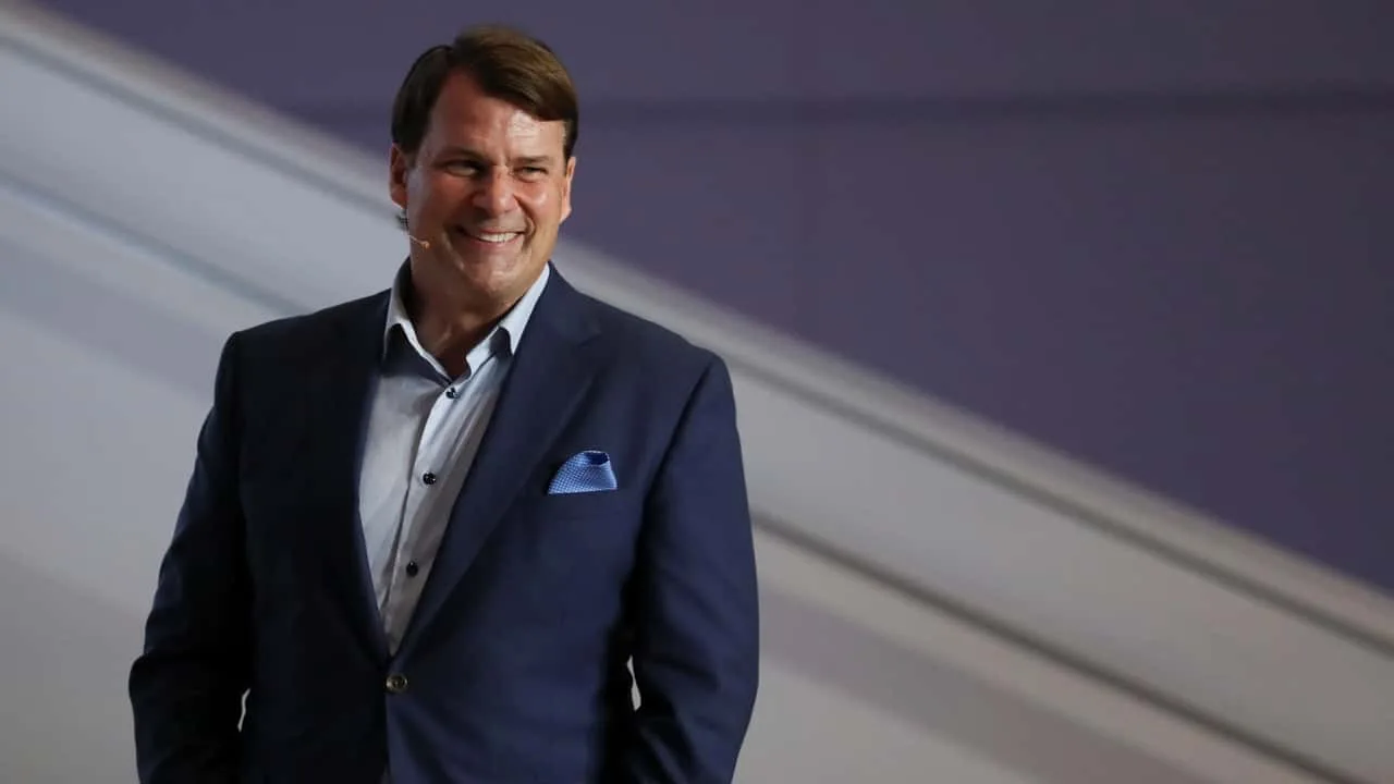 Ford CEO Jim Farley speaking at an automotive industry conference