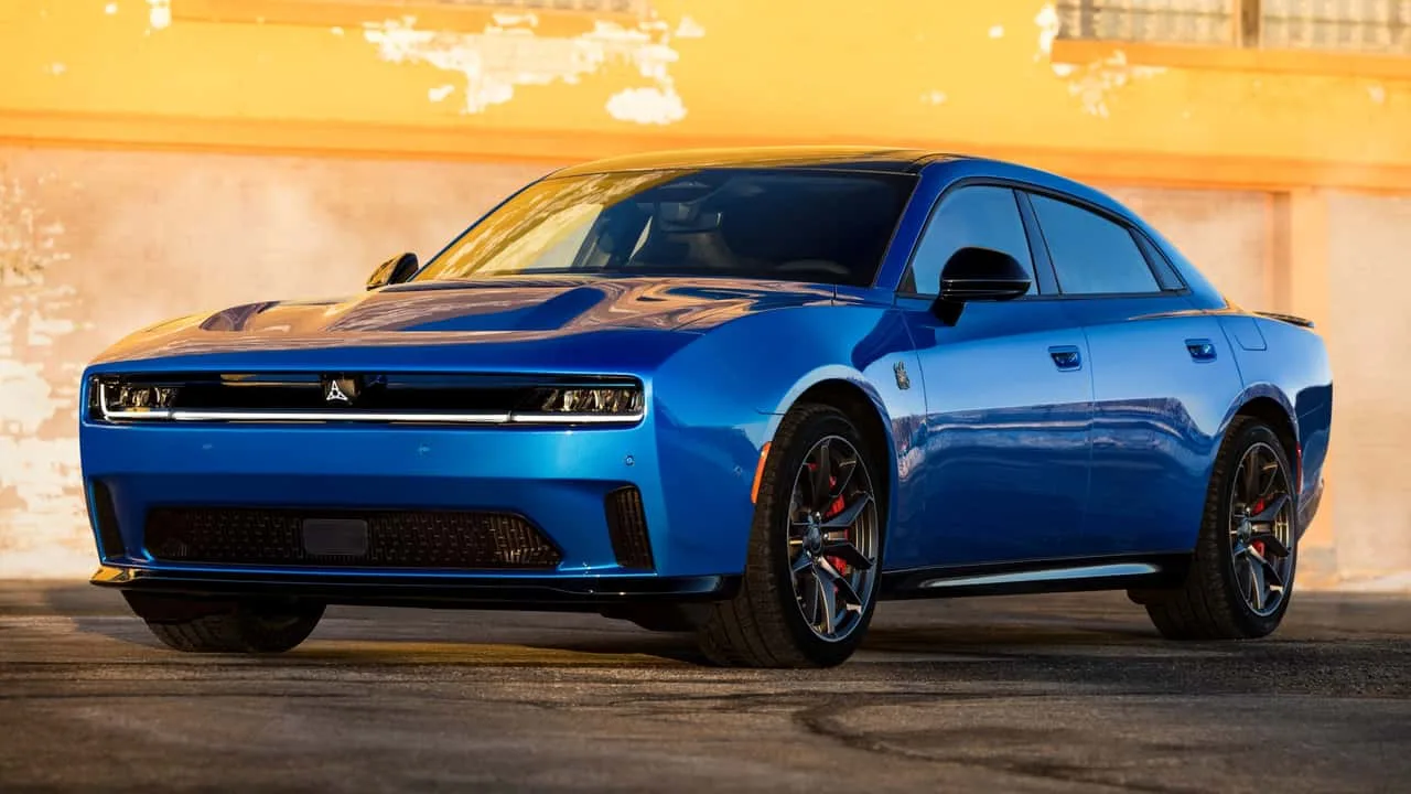 2027 Dodge Charger Daytona Scat Pack shown in a studio setting