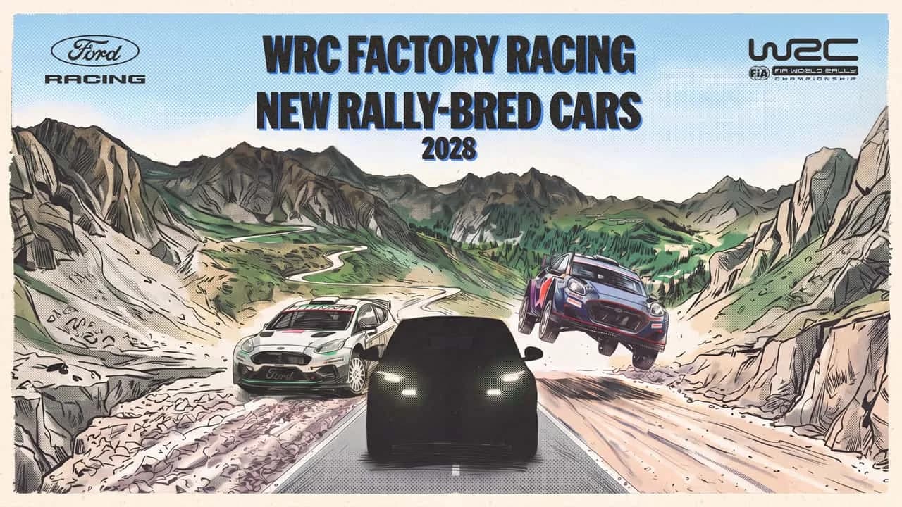 Ford Puma Rally1-rallybil tar en kurva på en grussträcka i WRC