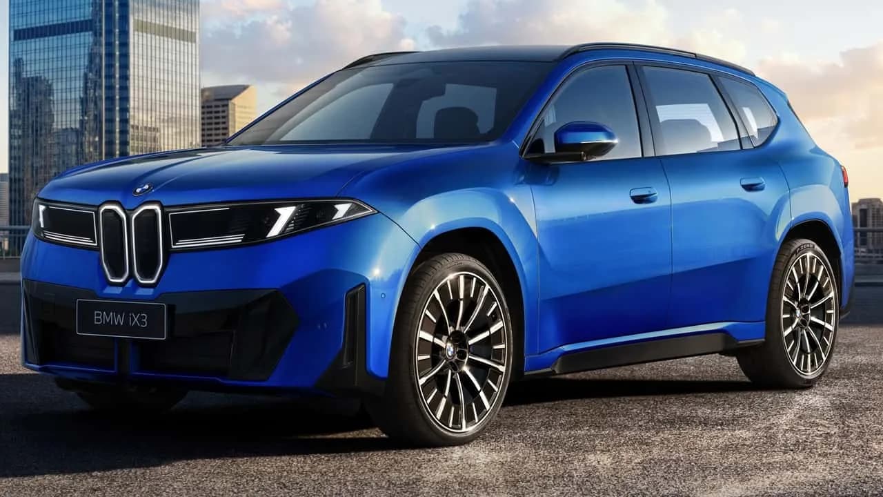 2027 BMW iX3 long-wheelbase electric SUV shown from the rear in China