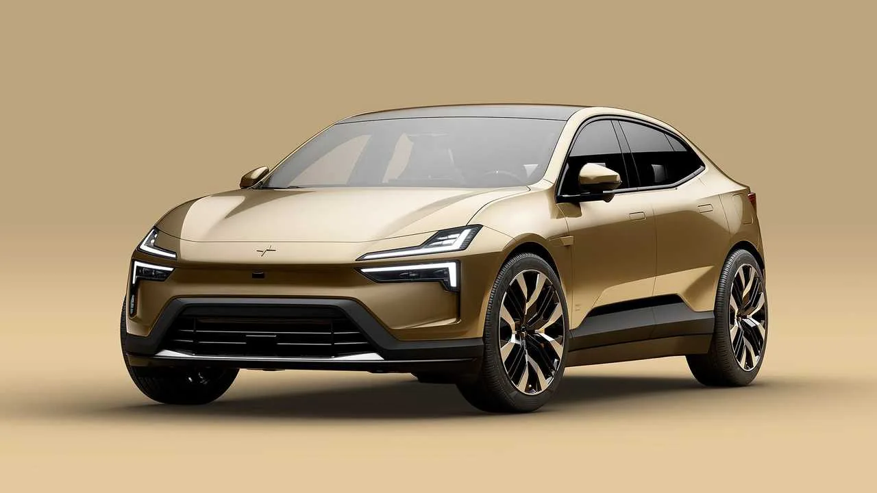 2026 Polestar 4 electric coupe-SUV shown in a studio setting