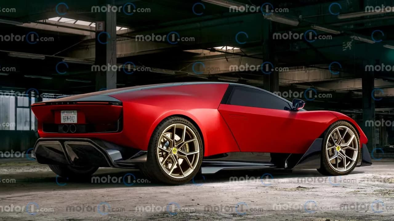 Lotus Type 135 -hybridihuippuauto teaser-kuvassa