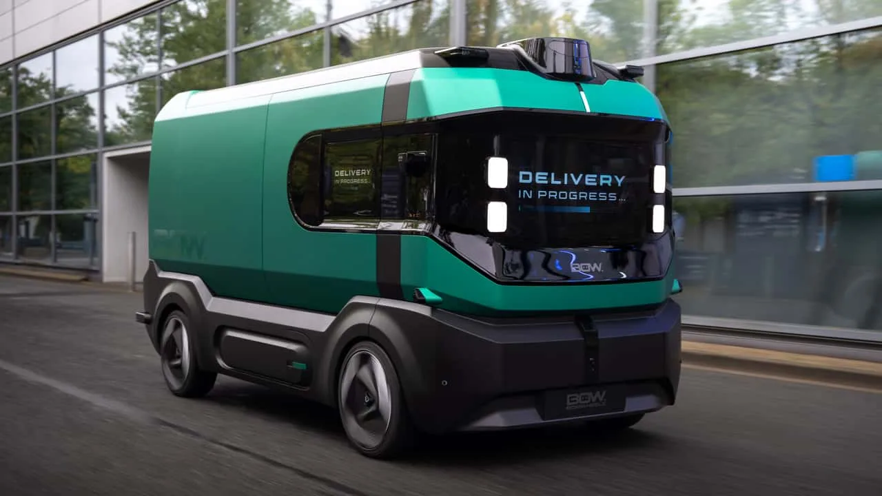 Stellantis BOW electric driverless delivery box concept displayed at IAA Transportation in Hannover